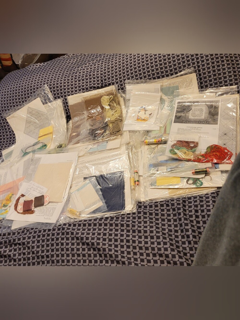 Vtg 80s-90s Sue Lentz Needlepoint Patterns Instructions Threads Beads Lot of 54